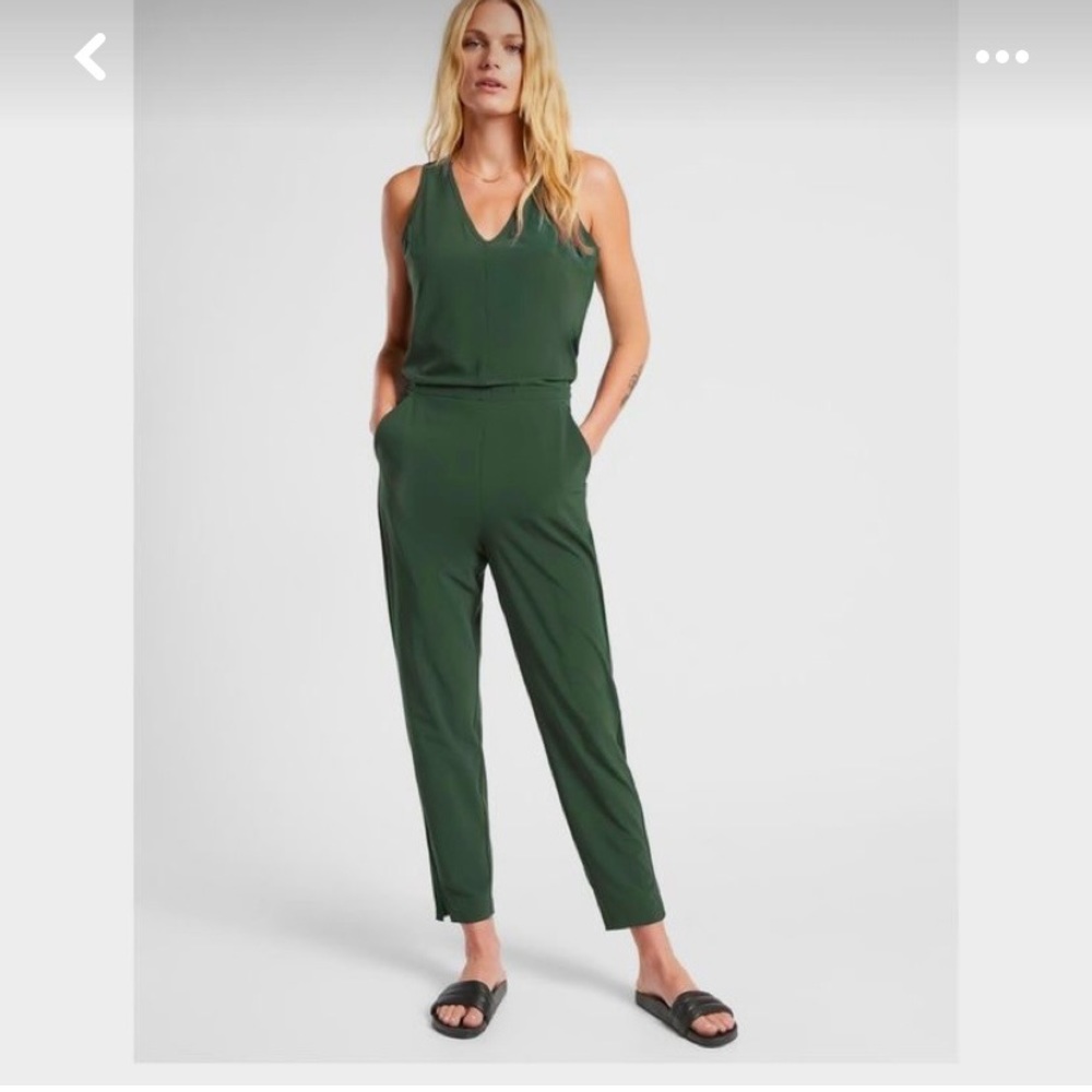 Athleta Brooklyn Jumpsuit Size 4-Dark Green/Seaweed Snack